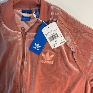 Adidas Originals Pink Velvet Women’s track top Jacket size M